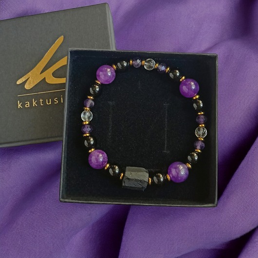 bransoletki z kamieni naturalnych OCHRONA oczyszczenie SIŁA równowaga: turmalin, k.górski, onyks, ametyst