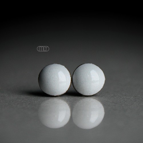 kolczyki ceramiczne Mini Gri 6mm/stal chirurgiczna/