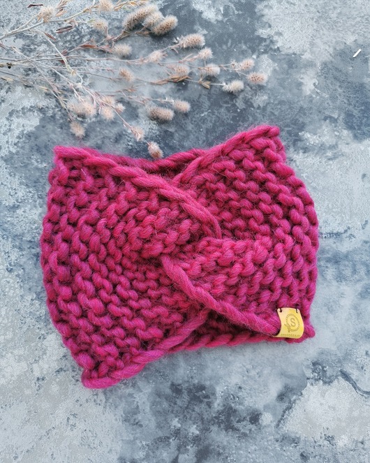 WOOLY opaska twist fuksja sploteka