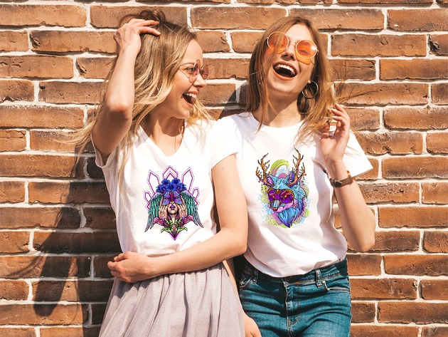 Koszulka biała damska organiczna Wolf ART ORGANIC