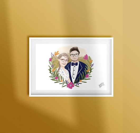 grafiki i ilustracje Portret malowany ze zdjęcia 5 osób