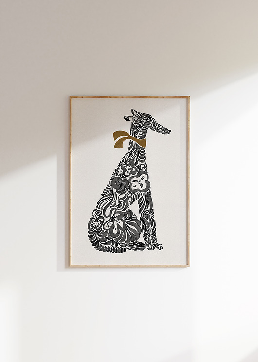 grafiki i ilustracje Grafika Sitting Dog I, siedzący pies