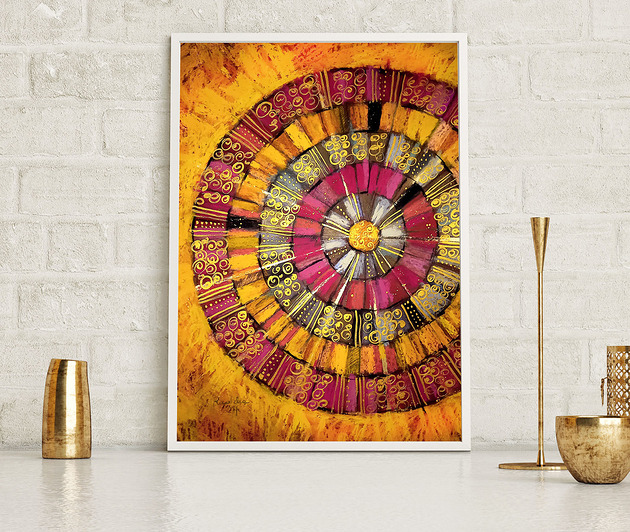 grafiki i ilustracje Mandala pomarańczowa - plakat B2