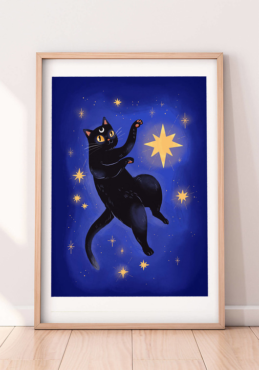 grafiki i ilustracje Plakat Gwiezdny Kot