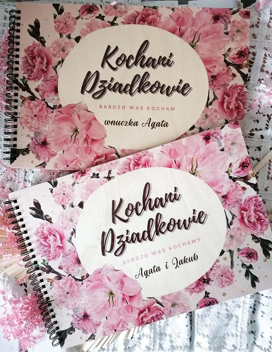 notatniki i albumy ALBUM na dzień babci i dziadka- MAGNOLIE