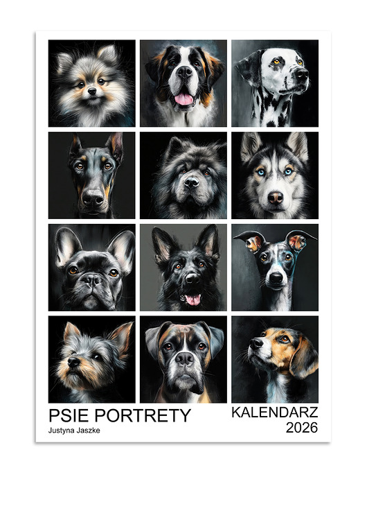 kalendarze i plannery Kalendarz 2026 Psie portrety 15x21 cm