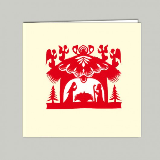 Stajenka Betlejemska /karnet świąteczny_1 na ludowo