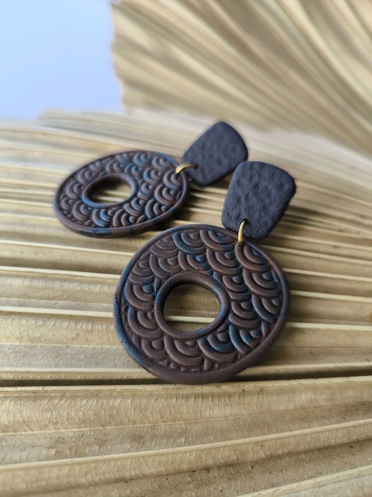 kolczyki z masy plastycznej AKIGAI Jesienne kolczyki