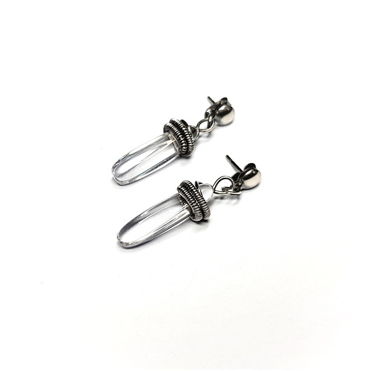 kolczyki z kamieniami Kolczyki z kryształem górskim s97