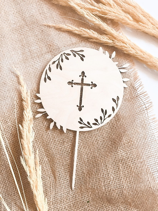 Drewniany topper na komunię I Wood