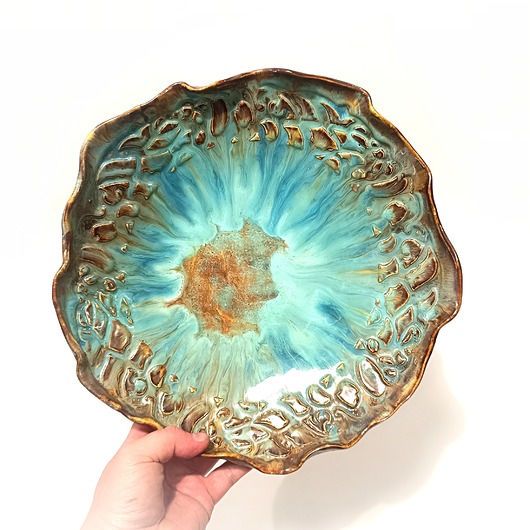 patery i talerze Duża patera ceramiczna na owoce.