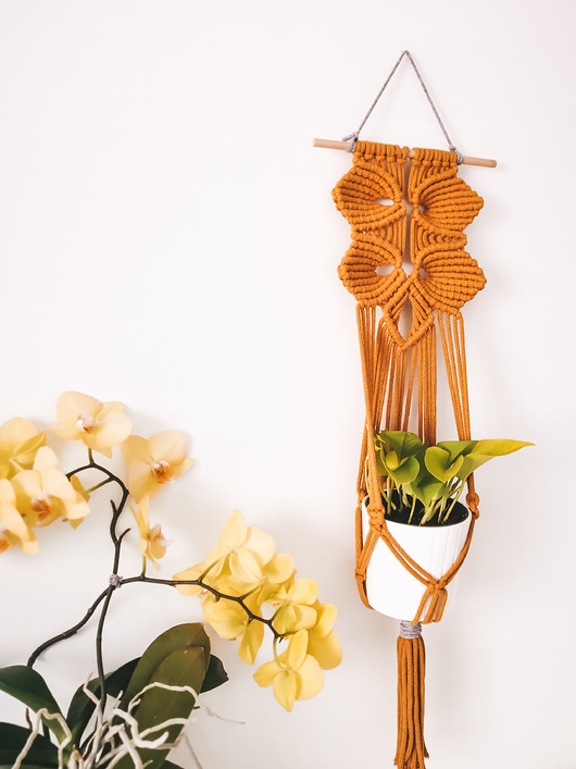 Kwietnik wiszący ścienny Orchid - Makrama Ramy makramy