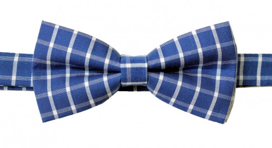 Mucha gotowa bowstyle Niebieska kratka bowstyle