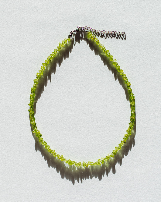 naszyjniki - inne Krótki naszyjnik z oliwinu