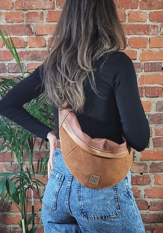 saszetka nerka Nerka "Haru"ruda brąz eko skóra vegan