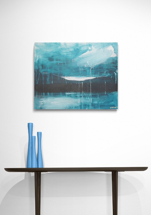 obrazy Obraz ręcznie malowany na płótnie 40x50 cm - abstrakcyjny pejzaż