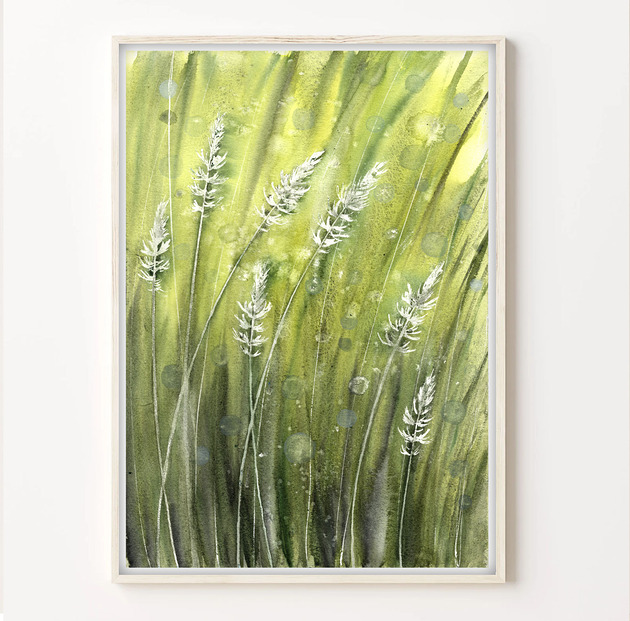 obrazy Oryginalna akwarela. Trawy  A4