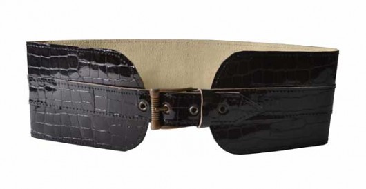 Skórzany Pasek - Crocodile Dark Brown Kat of Colours