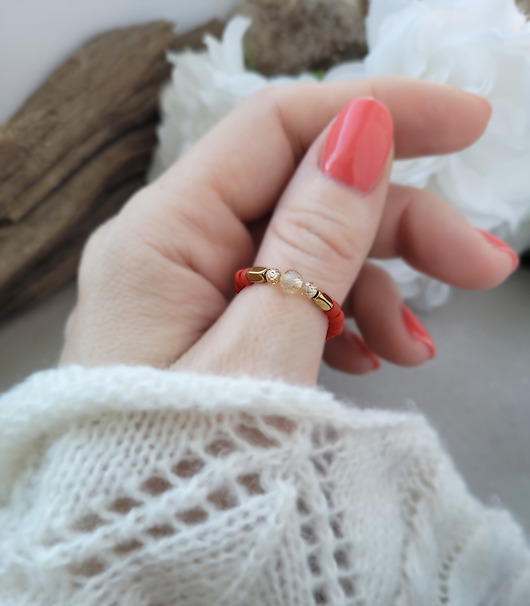 pierścionki elastyczne Pierścionek z Cytrynem