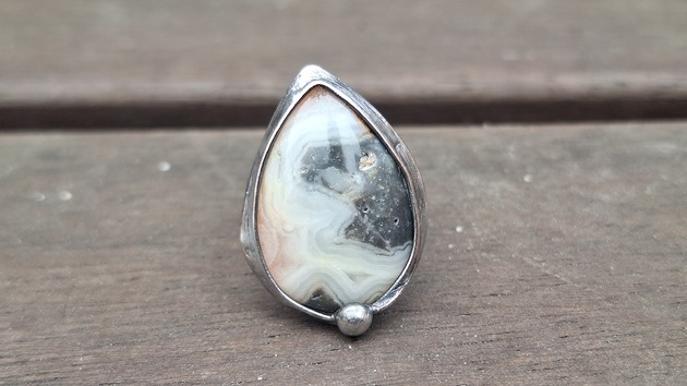 pierścionki - różne Szalony agat - pierścionek regulowany