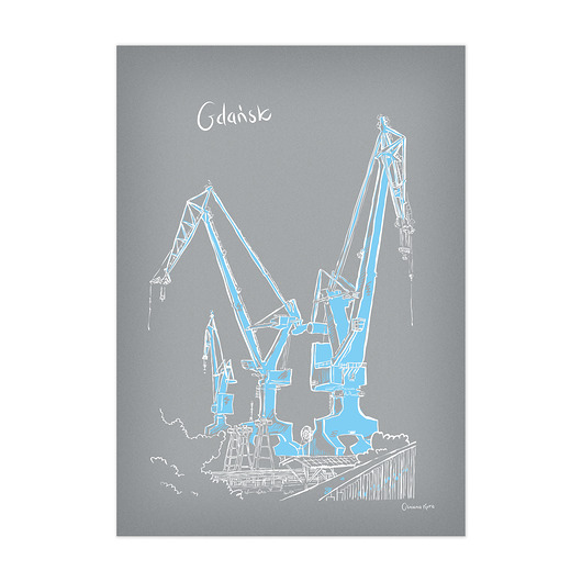 plakaty Plakat A4 Gdańsk Dźwigi
