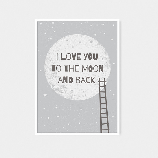 To the moon and back | plakat A4 milostudio
