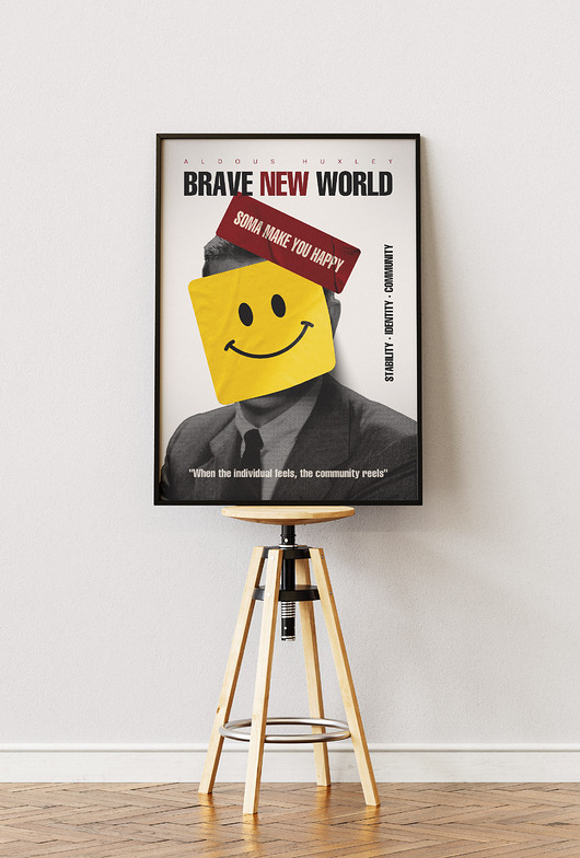 plakaty Plakat Kolaż - Nowy Wspaniały Świat - Aldous Huxley