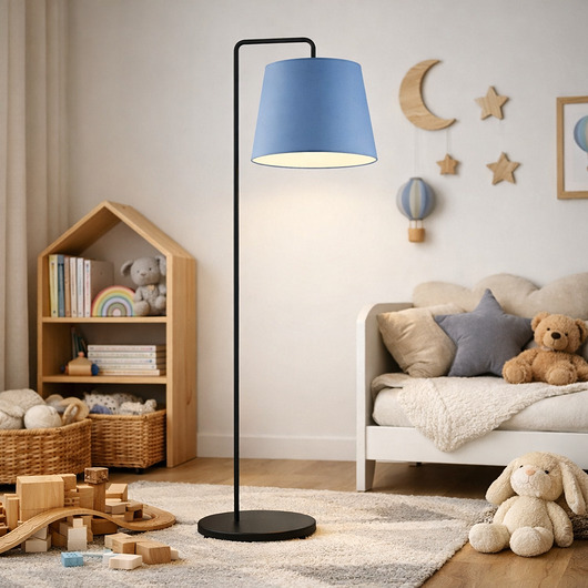 lampy do pokoju dziecka Lampa podłogowa dla dzieci RIJAD z różowym abażurem