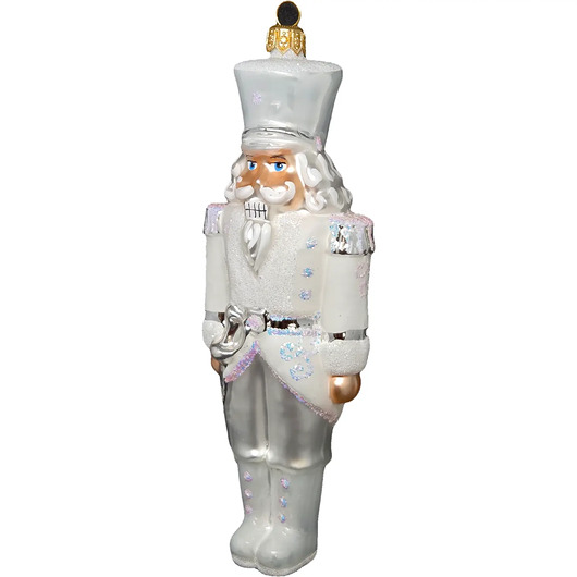 bombki Ręcznie malowana bombka szklana biały dziadek do orzechów