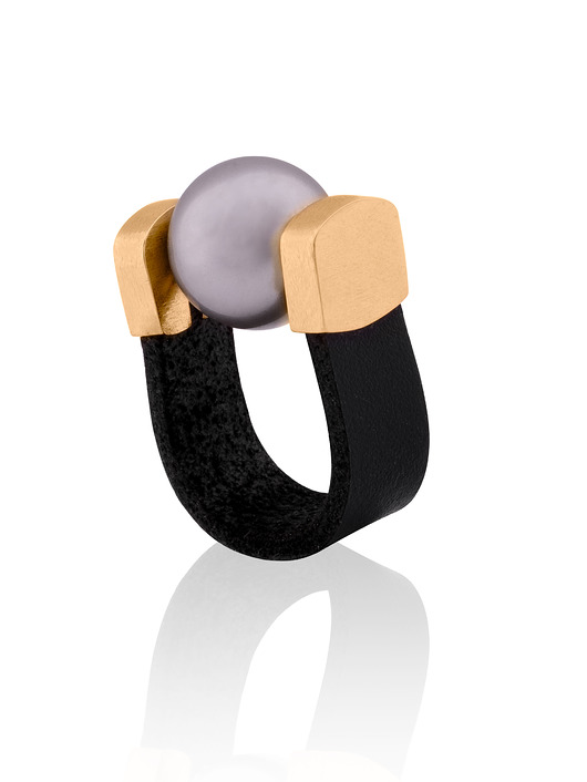 Pierścionek Grey Pearl Ring in Gold Joccos Design
