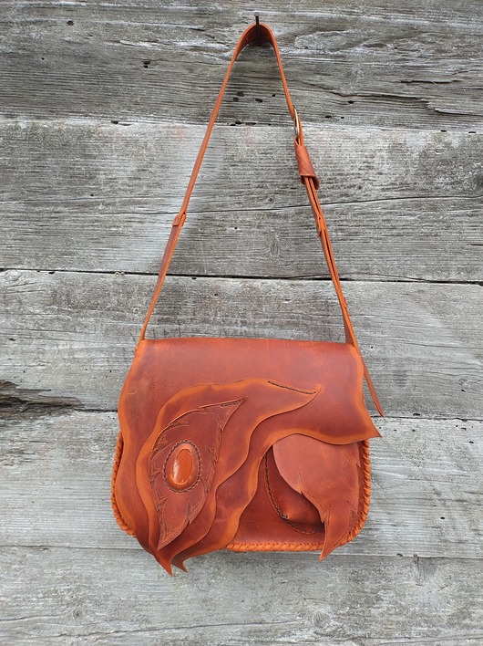 torby na ramię Teczka skórzana , wykonana ręcznie . Jaspis .