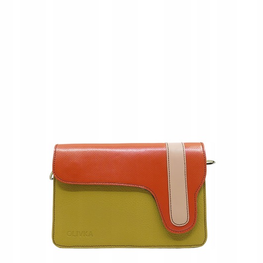 torby na ramię Torebka listonoszka damska skórzana regulowany odpinany pasek eko OLIVKA