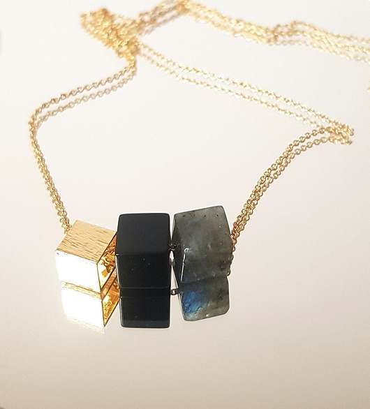 złote naszyjniki Naszyjnik Cubes