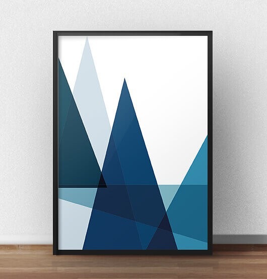 plakaty Plakat geometryczny "Góry i jezioro" II