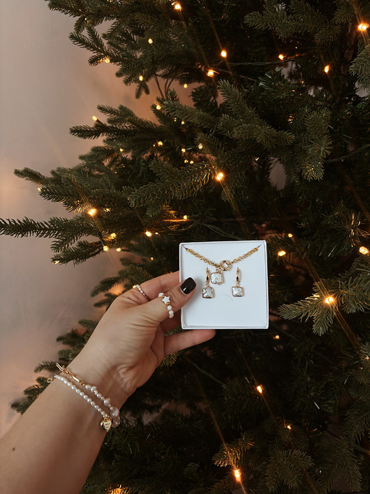 komplet biżuterii Zestaw na prezent naszyjnik i kolczyki