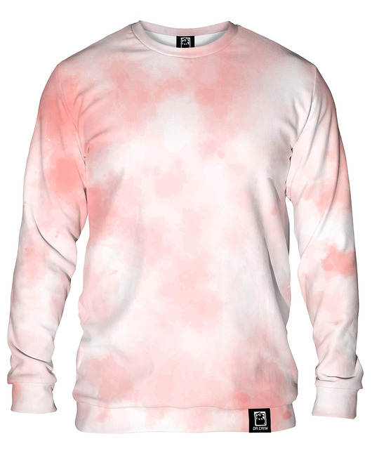 bluzy męskie Bluza Bez Kaptura Męska DR.CROW Pastele Różowe