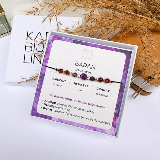 bransoletki z kamieni naturalnych Bransoletka dla zodiakalnego BARANA