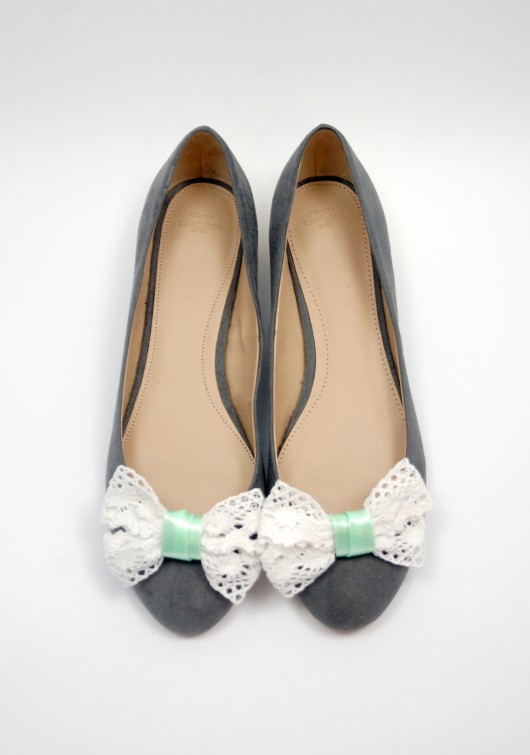 Lace & Mint Bows - klipsy do butów Coquet Coquet
