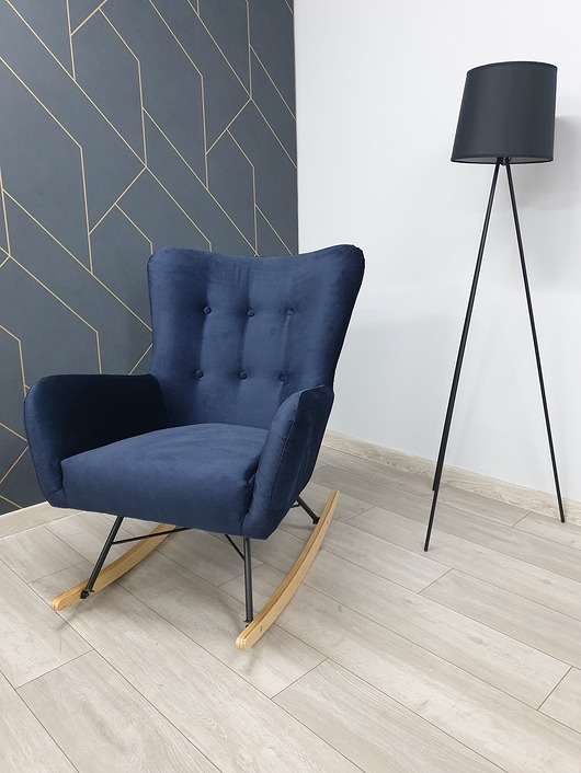 Fotel uszak bujany skandynawski ciemno granatowy Scandi Home Style