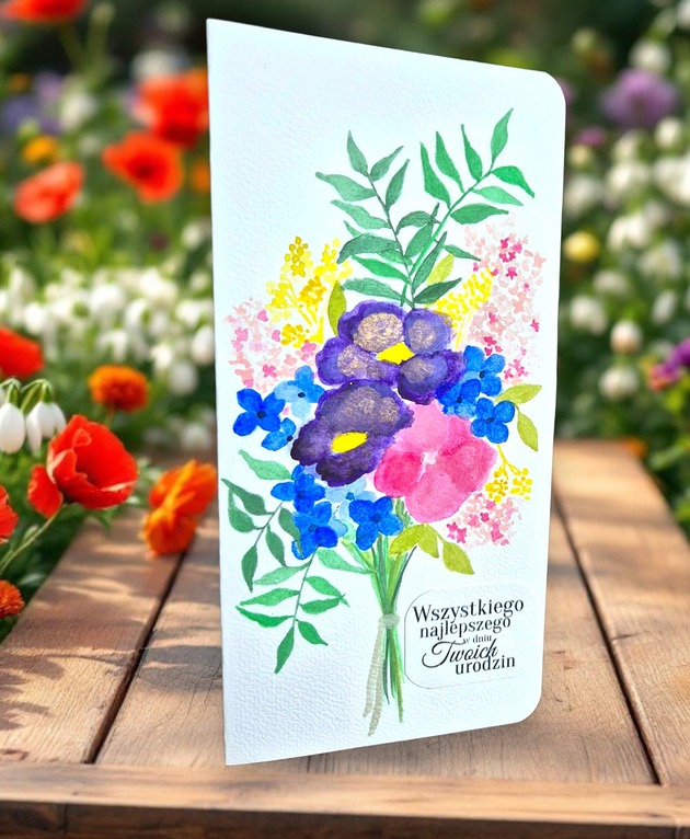 grafiki i ilustracje Ręcznie malowana kartka okolicznościowa oryginał