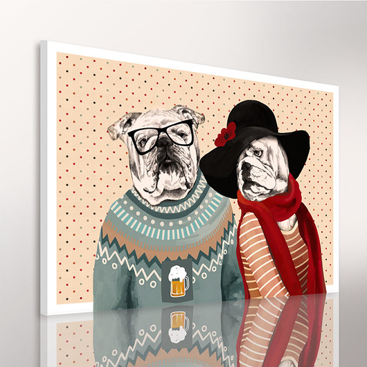 OBRAZ NA PŁÓTNIE -  80x60cm LOVE BULLDOG LUdesign gallery