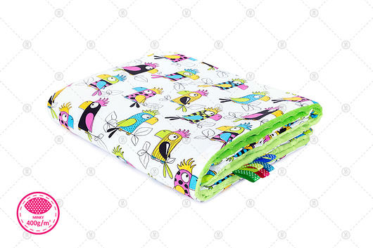 Ocieplany Kocyk Minky 75x100cm - Papugi Makaszka