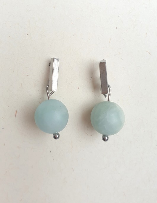 kolczyki z kamieniami Kolczyki PATYCZKI akwamaryn