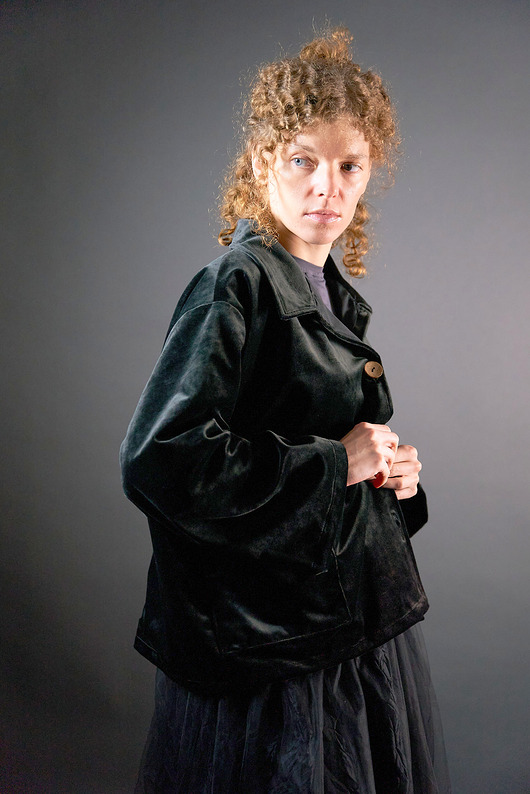 marynarki damskie Żakiet aksamitny czarny