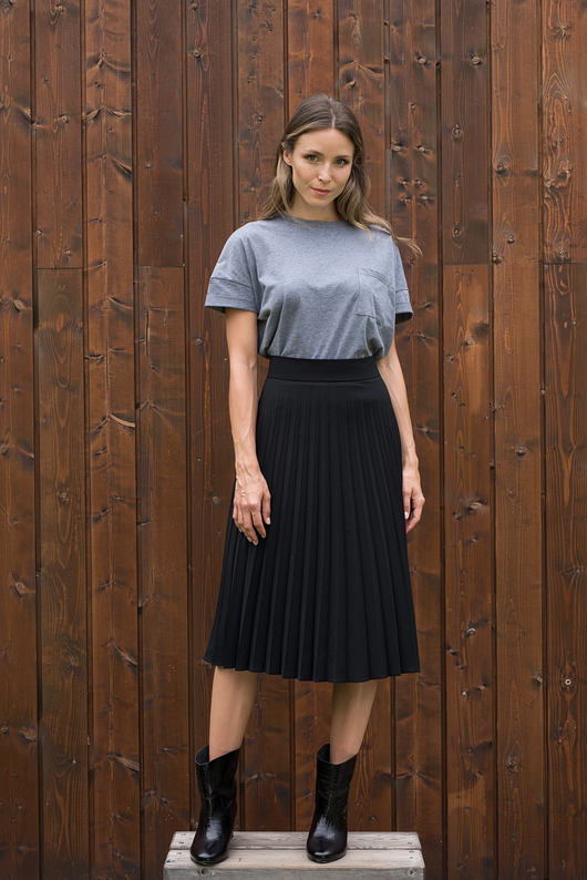 spódnice midi Spódnica plisowana Charming pleats czarna