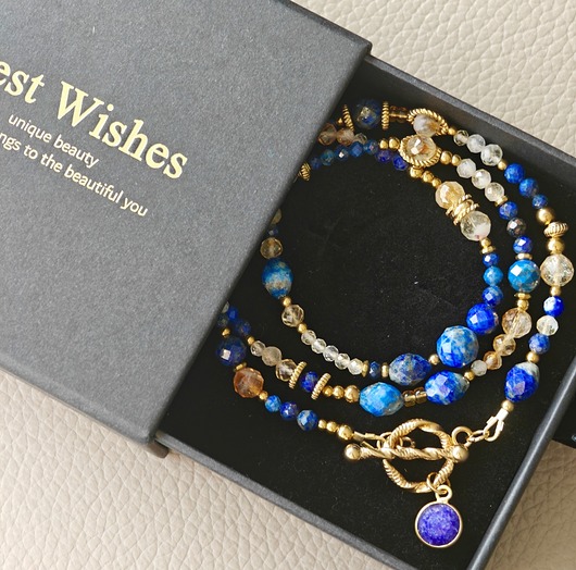 wisiory Długi lapis lazuli cytryn kryształ