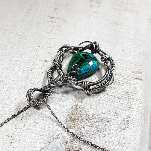 wisiory Wisiorek malachit z azurytem s193