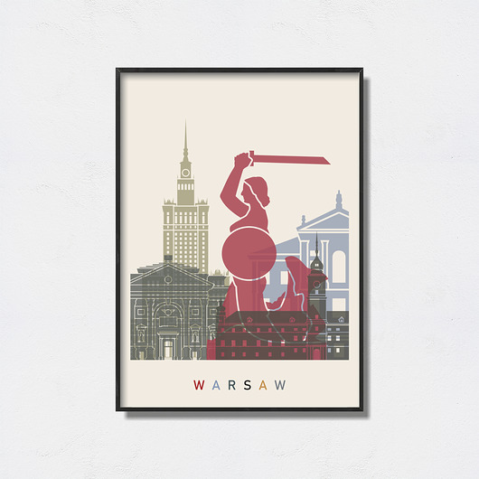 Warszawa  grafika minimalistyczna Pas De LArt