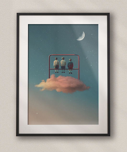 plakaty Plakat Trzepak - Kolaż Fine Art - Dekoracja Ścienna Do Salonu