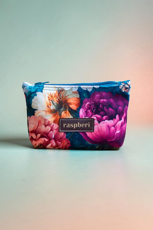 pokrowce i etui - na klucze Etui na klucze z weluru w peonie kwiatowe etui handmade